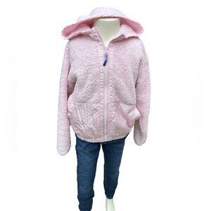 Xersion | Girls Faux Fur Zip Hoodie | Light Pink | M 10-12